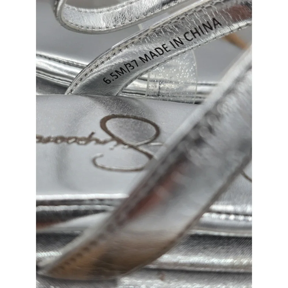 NEW Jessica Simpson Betania Ankle Strap Flat Sandals - Color Silver - Size 6.5M - Picture 8 of 12